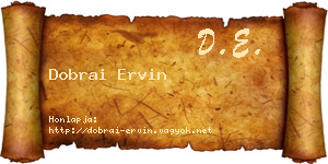 Dobrai Ervin névjegykártya
