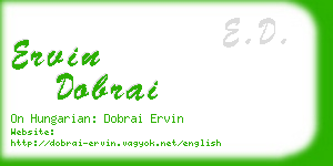 ervin dobrai business card